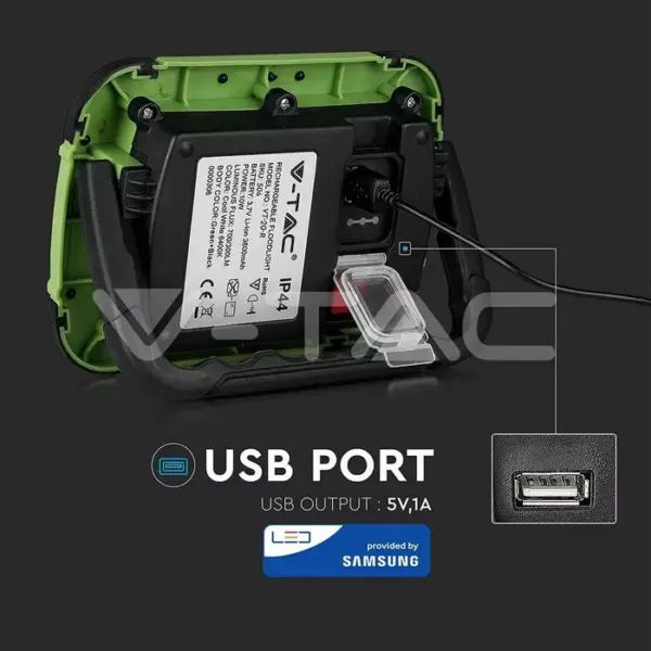 Reflector portabil 20W IP44 4000K 1400lm cip SAMSUNG V-TAC - imagine 7