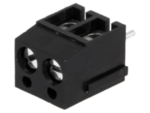 Regleta 2 contacte de conexiuni placa PCB in unghi 90 5mm 2 piste max.2.5mm2 negru DEGSON ELECTRONICS DG300-5.0-02P-13-00AH