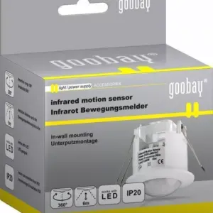 Senzor de miscare alb cu infrarosu pentru interior Goobay