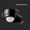 Senzor de miscare pe colt 240 grade 1200W 10m negru V-TAC - imagine 2