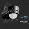Senzor de miscare pe colt 240 grade 1200W 10m negru V-TAC - imagine 3