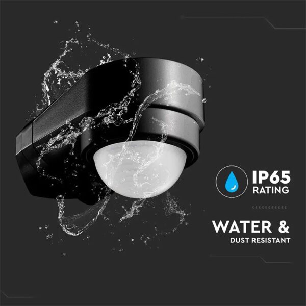 Senzor de miscare pe colt 240 grade 1200W 10m negru V-TAC - imagine 3