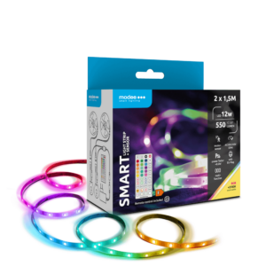 Set 2x1.5m banda LED Smart Modee 12W senzor de miscare cu telecomanda 2700K +RGB 550lm IP20 MSL-LS12W2X1,5MRGB2700KS-R