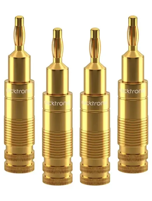 Set 4 mufe Banana 4mm Premium Clicktronic pentru cablu 6.0mm2 Conexiuni Audio de Inalta Calitate 53983