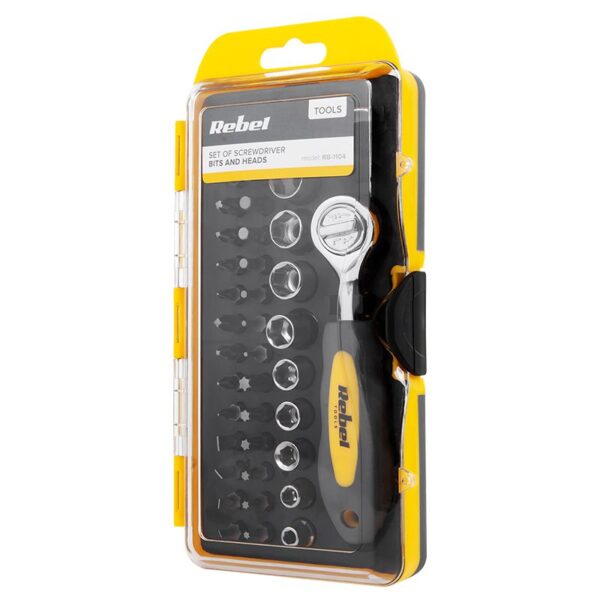 Set biti cu cheie clichet 38 piese REBEL RB-1104 - imagine 2