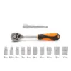 Set chei tubulare 12buc 1/4" 5-13mm clichet Crom-Vanadiu HANDY - imagine 2