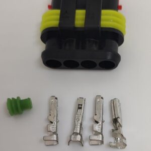 Set conector cablu Superseal 1.5 mama mufa 4 pin 4 pini inclusi + 4 garnituri incluse IP67 TE Connectivity 282088-1-SET-F