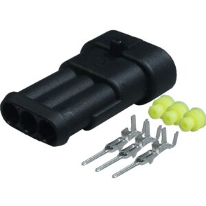 Set conector cablu Superseal 1.5 tata mufa 3 pin 3 pini inclusi + 3 garnituri incluse IP67 TE Connectivity 282105-1-SET-M