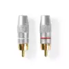 Set Conectori RCA tata aurit metal gri 2buc Nedis