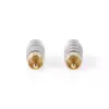 Set Conectori RCA tata aurit metal gri 2buc Nedis - imagine 3