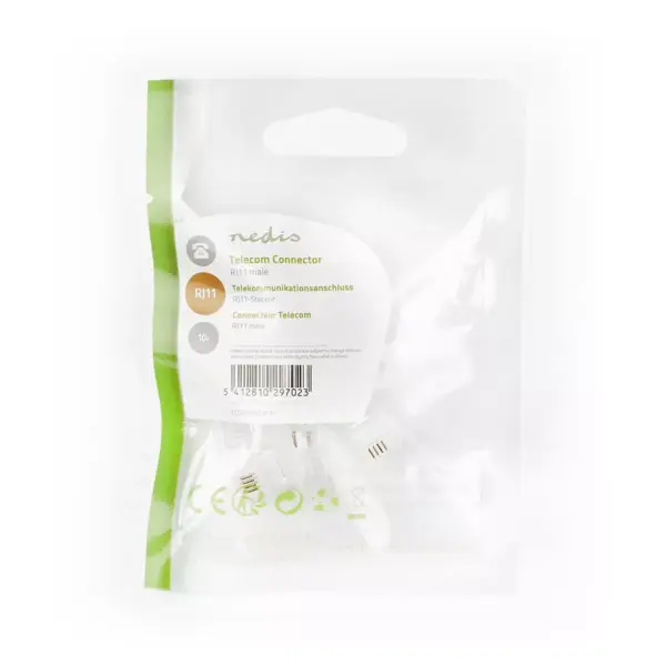 Set conectori RJ11 tata transparent 10buc NEDIS - imagine 3