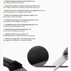 Set de gestionare fixare cabluri 1m negru Goobay