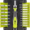 Set surubelnita 17biti CrV 3x capete plane 1mm 1.5mm 2mm 2x Phillips PH000 PH00 3x Torx T4 T5 T6 2x stele Star 0.8 1.2 7x hexago