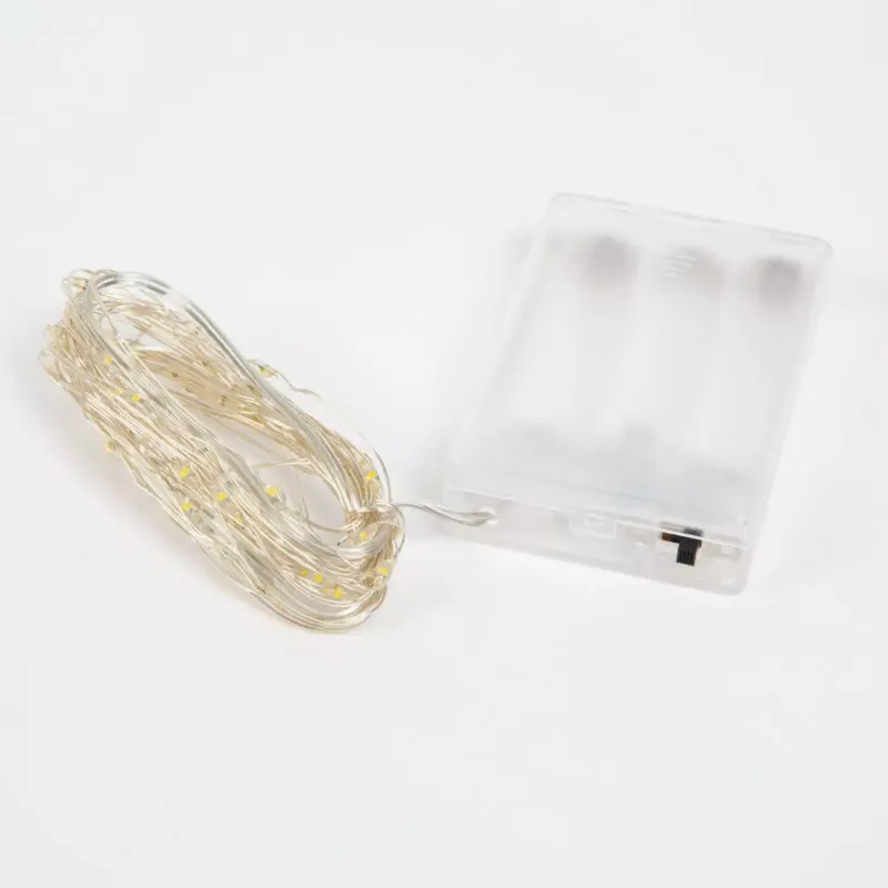 Sir de lumini LED Festiv 5m 50LED alb rece 3x AA