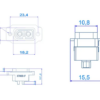 Soclu alimentare DC XT60 mama 2pini lipire montare pe panou 30A 500V galbena AMASS XT60E-F - imagine 3