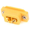 Soclu alimentare DC XT60 mama 2pini lipire montare pe panou 30A 500V galbena AMASS XT60E-F - imagine 2