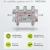 Spliter 4 cai semnal TV satelit 2500Mhz Goobay - imagine 3