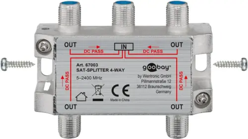 Spliter 4 cai semnal TV satelit 2500Mhz Goobay