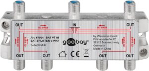 Splitter SAT 6 iesiri pentru dispozitive prin satelit 5-2400MHz Goobay 67004
