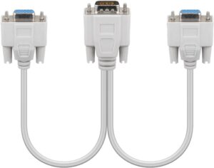 Splitter VGA 15 pini tata la 2x VGA mama 15 pini crem