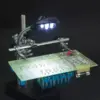 Suport CI cu lupa 9/ 3cm iluminata 5x LED 15lm si cleme crocodil Fahrenheit - imagine 4