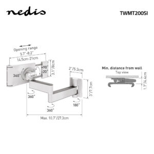 Suport de perete pentru tableta cu miscare pe 3 directii 7 - 12" Nedis