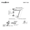 Suport Nedis TDMT111WT pentru tableta si smartphone 4-12" rotire 360 brat pliabil - imagine 2