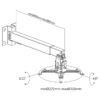 Suport proiector perete/tavan argintiu UCH0101-1 Cabletech - imagine 3