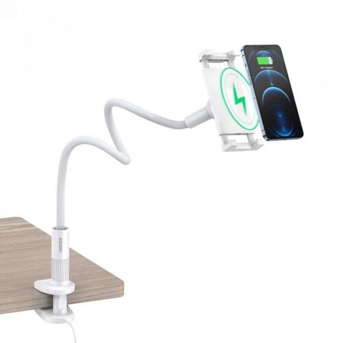 Suport reglabil de birou pentru 4.7-9.7inchi telefon/tableta si incarcare wireless alb Choetech T584-F-101WH