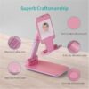 Suport reglabil de birou pentru telefon si tableta Choetech H88-PK-HW roz - imagine 6