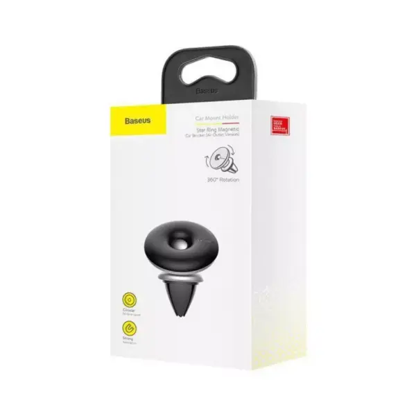 Suport telefon Baseus StarRing/Air Negru pentru grila de ventilatie auto - imagine 2