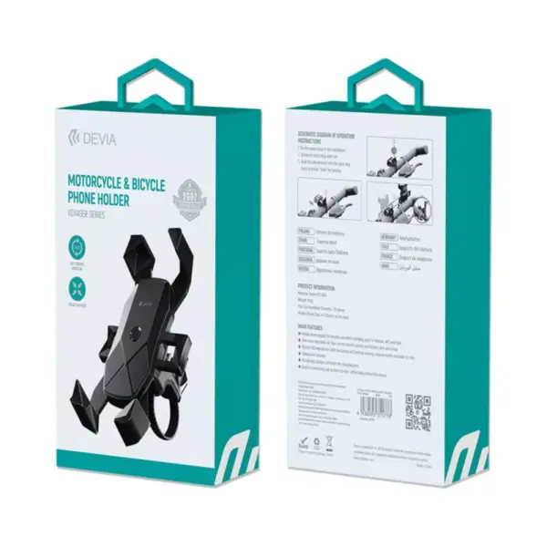 Suport telefon Devia pentru Bicicleta Motocicleta Negru - imagine 5