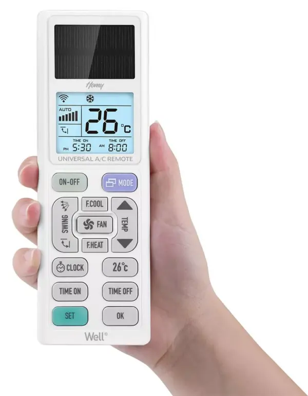 Telecomanda universala pentru aparate de aer conditionat Well Homy cu panou solar - imagine 3