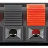 Terminal difuzor 4 poli de tip push rosu/negru panou Goobay