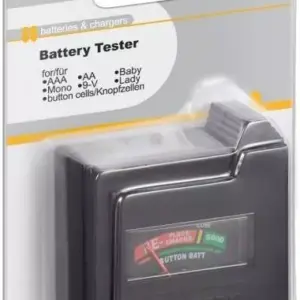 Tester baterii cu display analogic pentru AAA AA C D 9V si N Goobay