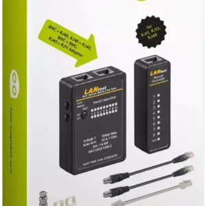 Tester retea RJ11 RJ12 RJ45 ISDN CAT5 CAT6 BNC Goobay
