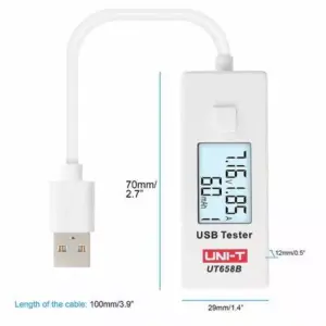 Tester USB UNI-T UT658B monitorizeaza starea de incarcare a dispozitivelor alimentate prin USB