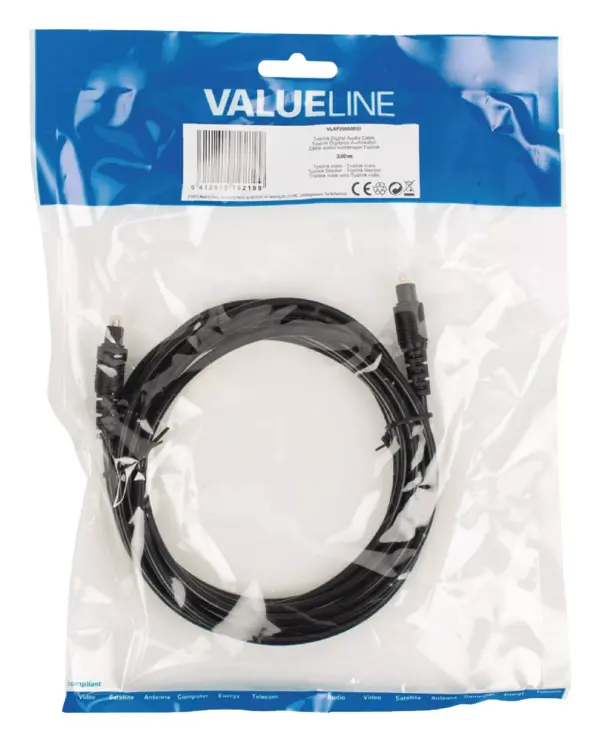 Toslink Digital audio cable Toslink tata - Toslink tata 3m Valueline - imagine 2
