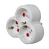 Triplu stecher 3x Schuko 16A 3500W alb/rosu 001 170 033002 00 00 Mutlusan electric - imagine 2