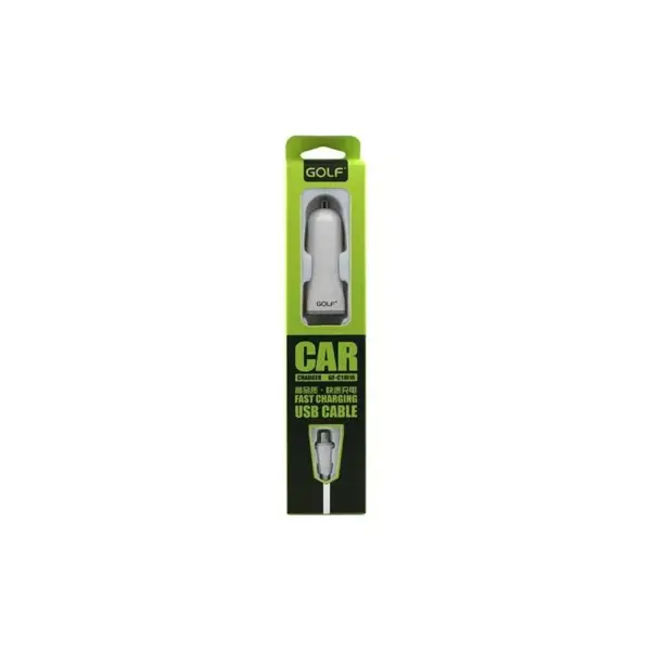 USB Incarcator Golf Auto 1 Micro USB 1A 1000mA 1m la priza bricheta auto alb - imagine 2