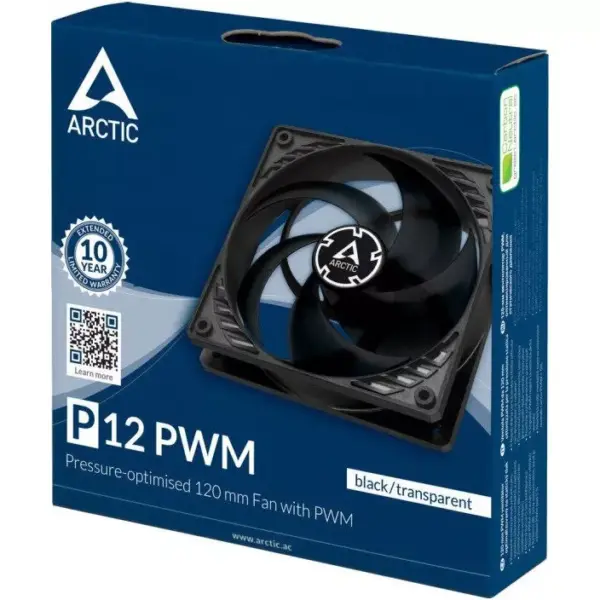 Ventilator 120 mm ARCTIC AC P12 PWM Negru/Transparent ACFAN00133A - imagine 2