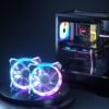 Ventilator 120x120x25mm 1200RPM iluminare RGB 3 pini + Molex Orico CSF-6LD - imagine 2