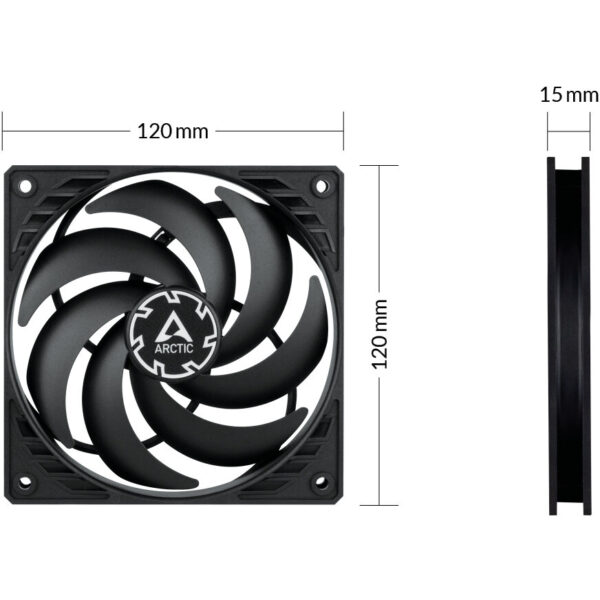 Ventilator ARCTIC P12 SLIM PWM PST 4 Pin 120x120x15 mm 2100RPM ACFAN00187A - imagine 2