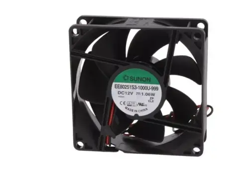 Ventilator DC axial 12VDC 80x80x25 mm 55.77m 3/h 28dBA 2600rot/min 24AWG SUNON EE80251S3-1000U-999