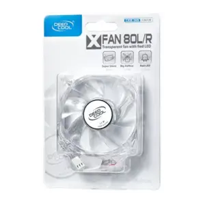 Ventilator Deepcool Xfan 80L/R Clear 80mm LED fan rosii rulmenti Hydro Bearing 1800RPM 12V