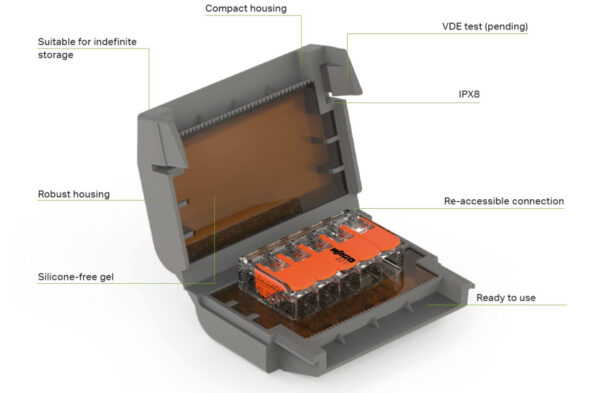 WAGO GELBOX 3 poli derivatie cabluri pentru conectori seriile 221/ 2273 max. 4mm2 IPX8 gri 207-1331 - imagine 16