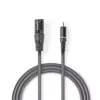XLR-RCA audio cablu XLR 3pini tata - RCA tata 1.5m Gri NEDIS
