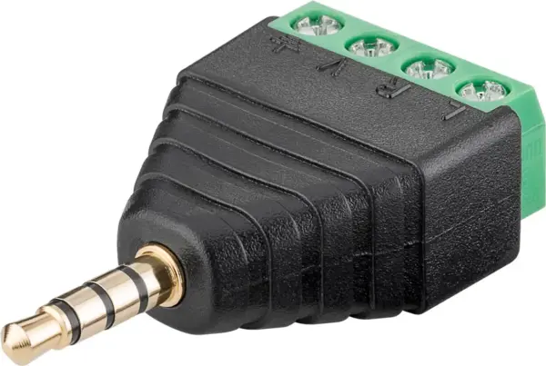 Adaptor bloc terminal cu 4 pini tip regleta cu surub la Jack 3.5 mm tata 4 pini stereo Goobay 59198