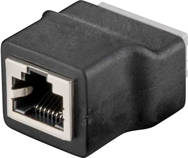 Adaptor bloc terminal cu 8 pini clema la RJ45 mama 8P8C Goobay 76737 - imagine 4