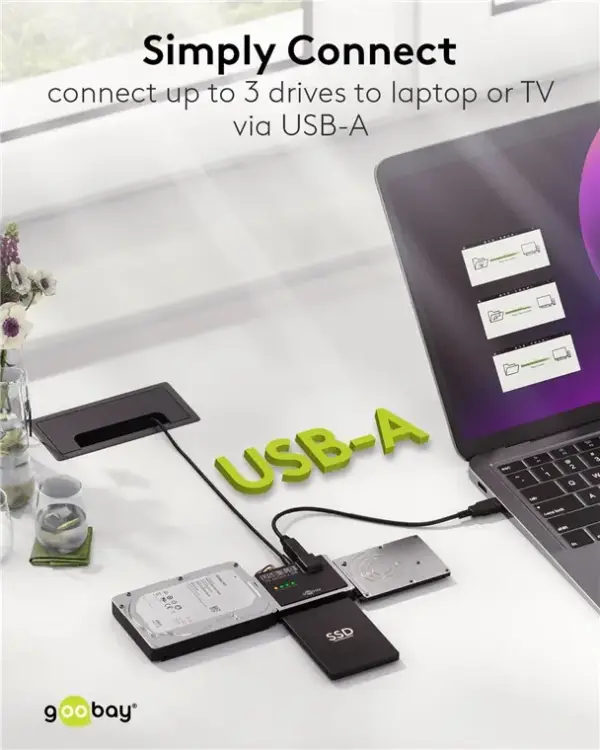 Adaptor de hard disk USB 3.0 pentru IDE si SATA 2.5 / 3.5 inchi Goobay 72013 - imagine 3